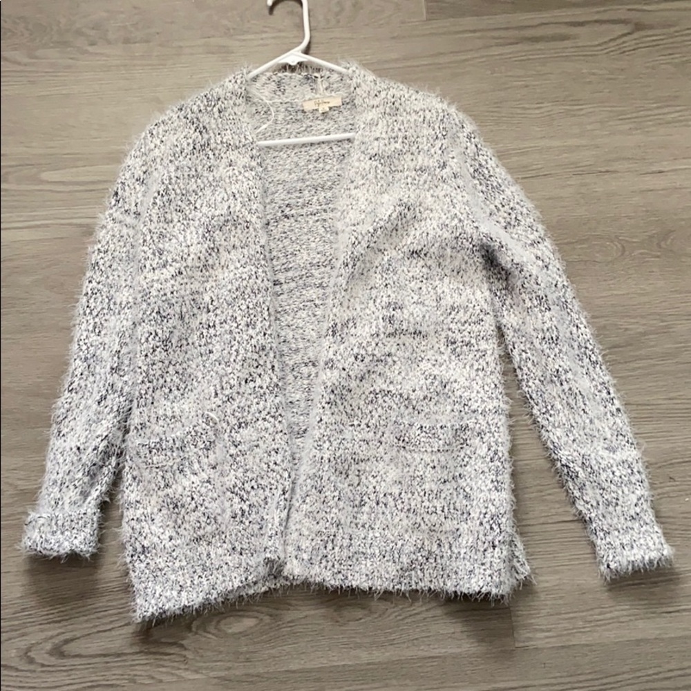 Fluffy open front women’s cardigan